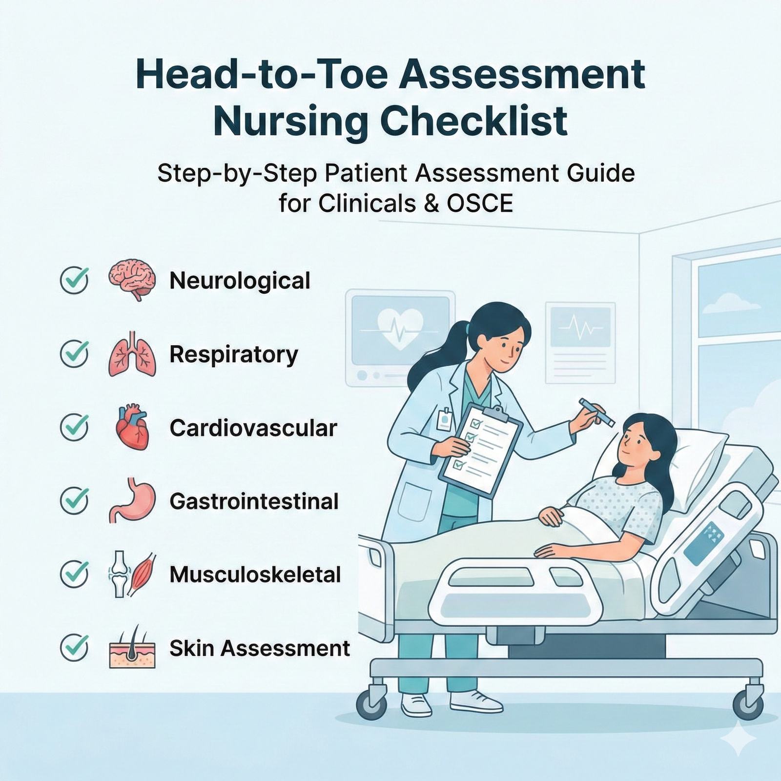 head to toe assessment nursing checklist